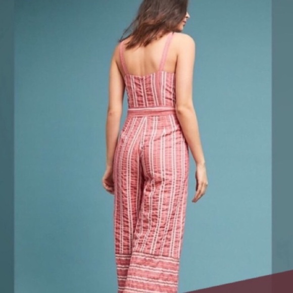 Anthropologie Wide Leg Crop Pant Tank Top Romper - Picture 2 of 7